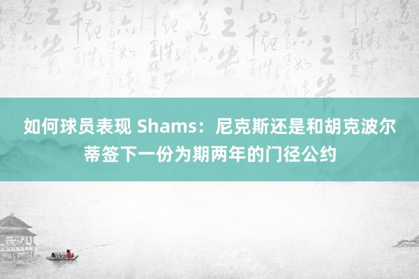 如何球员表现 Shams：尼克斯还是和胡克波尔蒂签下一份为期两年的门径公约