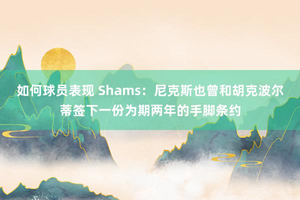 如何球员表现 Shams：尼克斯也曾和胡克波尔蒂签下一份为期两年的手脚条约