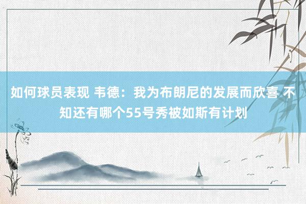 如何球员表现 韦德：我为布朗尼的发展而欣喜 不知还有哪个55号秀被如斯有计划