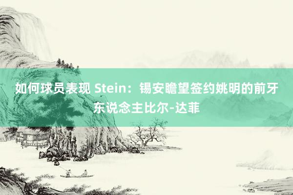 如何球员表现 Stein：锡安瞻望签约姚明的前牙东说念主比尔-达菲