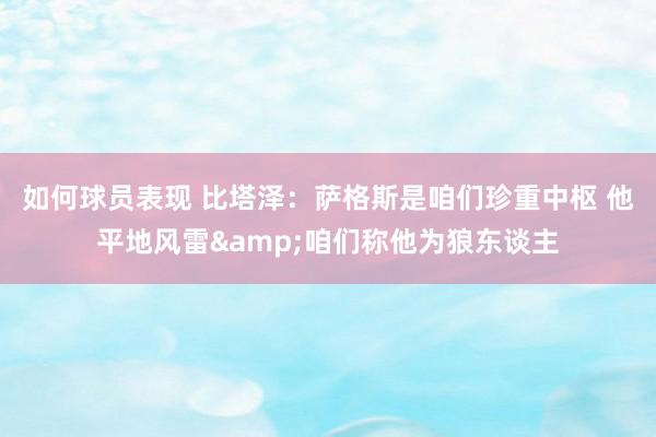 如何球员表现 比塔泽：萨格斯是咱们珍重中枢 他平地风雷&咱们称他为狼东谈主