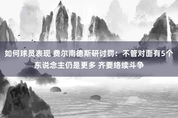 如何球员表现 费尔南德斯研讨罚：不管对面有5个东说念主仍是更多 齐要络续斗争