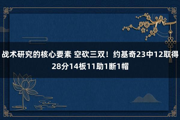 战术研究的核心要素 空砍三双！约基奇23中12取得28分14板11助1断1帽