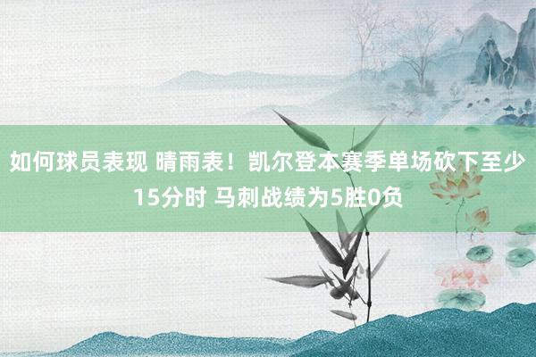 如何球员表现 晴雨表！凯尔登本赛季单场砍下至少15分时 马刺战绩为5胜0负