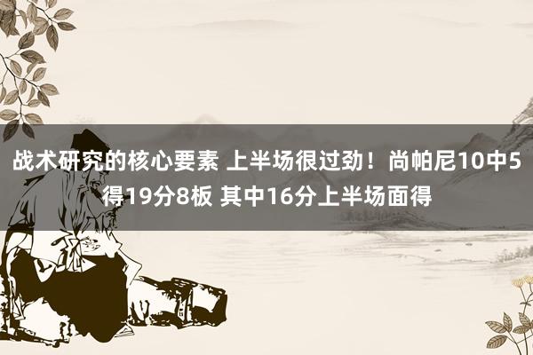 战术研究的核心要素 上半场很过劲！尚帕尼10中5得19分8板 其中16分上半场面得