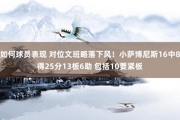 如何球员表现 对位文班略落下风！小萨博尼斯16中8得25分13板6助 包括10要紧板