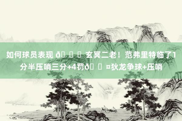 如何球员表现 🚀玄冥二老！范弗里特临了1分半压哨三分+4罚😤狄龙争球+压哨