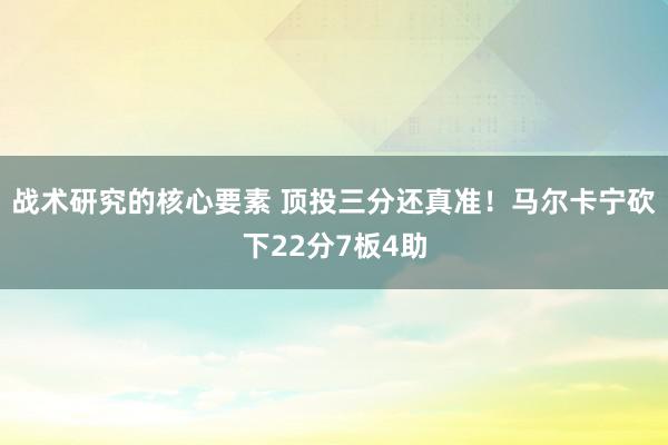 战术研究的核心要素 顶投三分还真准！马尔卡宁砍下22分7板4助