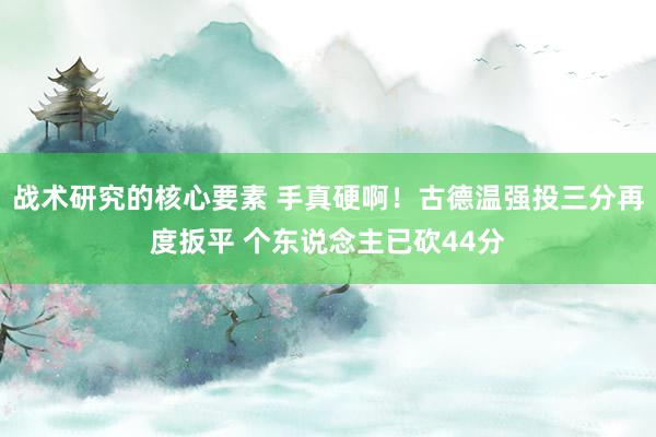 战术研究的核心要素 手真硬啊！古德温强投三分再度扳平 个东说念主已砍44分