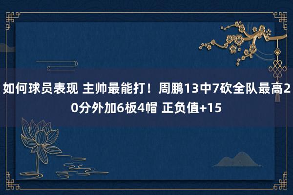 如何球员表现 主帅最能打！周鹏13中7砍全队最高20分外加6板4帽 正负值+15