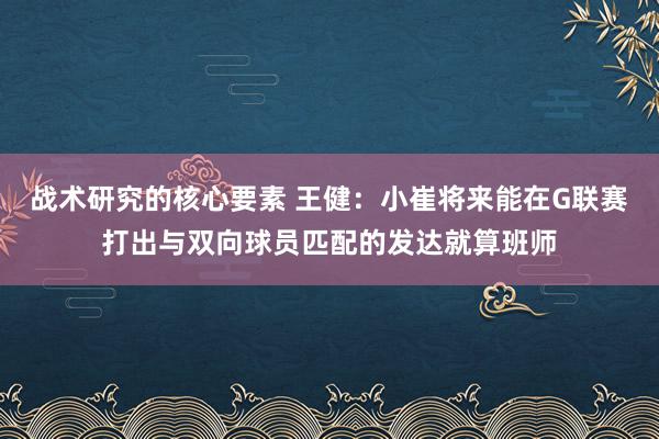 战术研究的核心要素 王健：小崔将来能在G联赛打出与双向球员匹配的发达就算班师