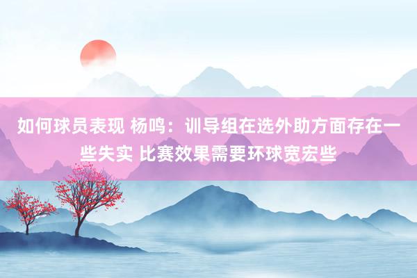 如何球员表现 杨鸣：训导组在选外助方面存在一些失实 比赛效果需要环球宽宏些