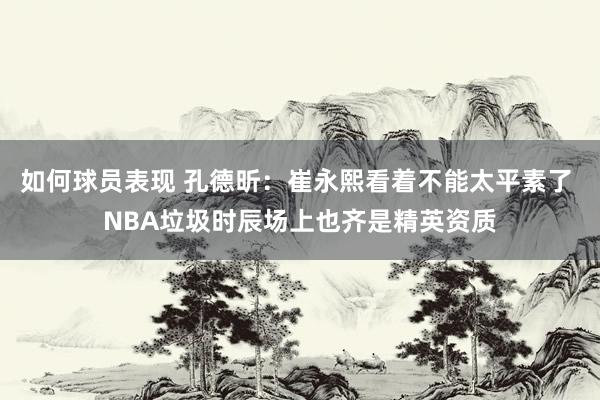 如何球员表现 孔德昕：崔永熙看着不能太平素了 NBA垃圾时辰场上也齐是精英资质