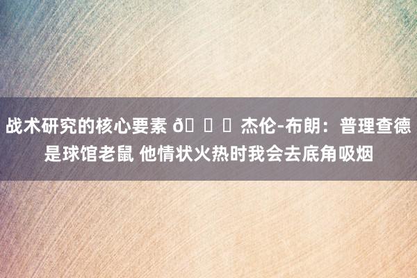 战术研究的核心要素 😂杰伦-布朗：普理查德是球馆老鼠 他情状火热时我会去底角吸烟