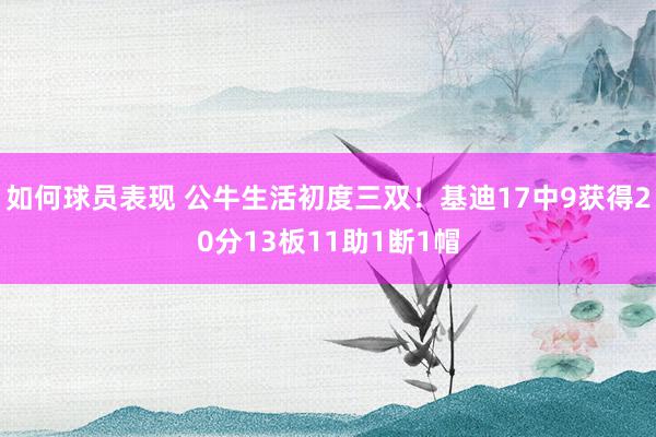 如何球员表现 公牛生活初度三双！基迪17中9获得20分13板11助1断1帽