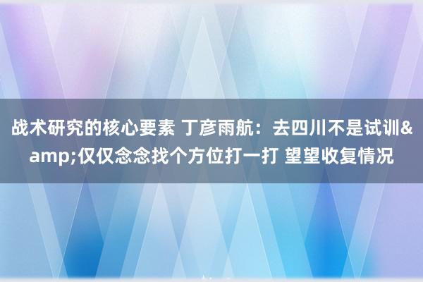 战术研究的核心要素 丁彦雨航：去四川不是试训&仅仅念念找个方位打一打 望望收复情况