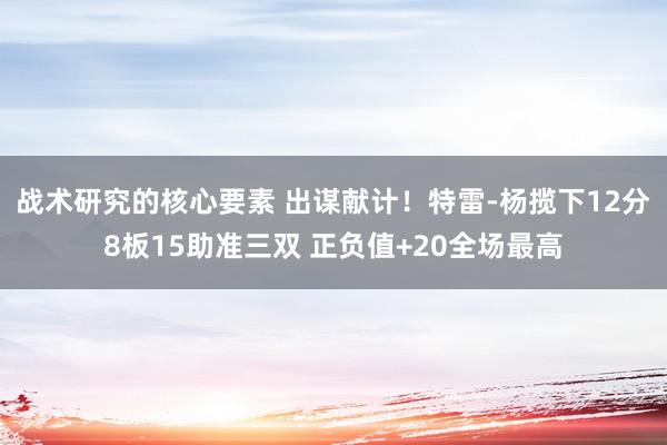 战术研究的核心要素 出谋献计！特雷-杨揽下12分8板15助准三双 正负值+20全场最高