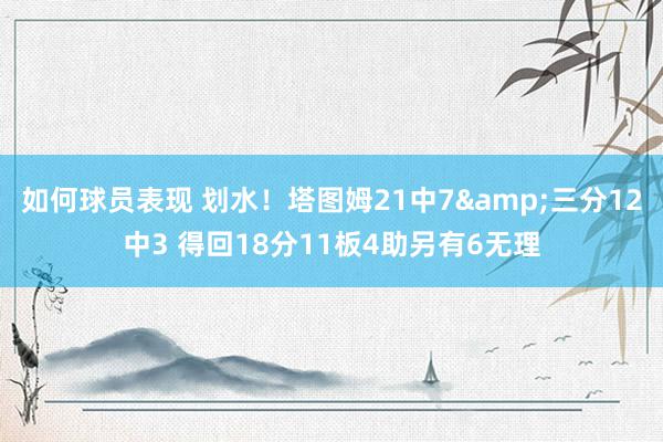 如何球员表现 划水！塔图姆21中7&三分12中3 得回18分11板4助另有6无理