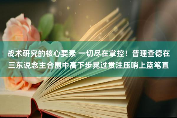 战术研究的核心要素 一切尽在掌控！普理查德在三东说念主合围中高下步晃过贯注压哨上篮笔直