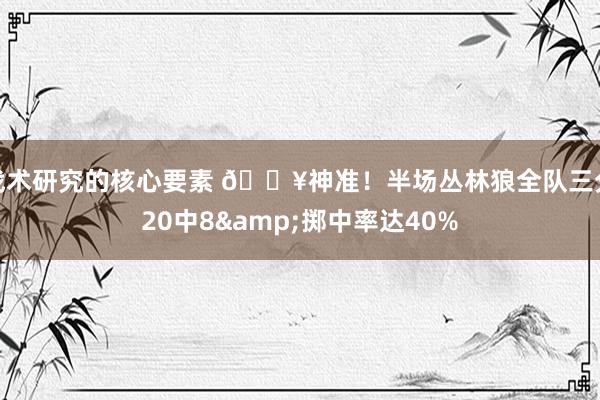 战术研究的核心要素 🔥神准！半场丛林狼全队三分20中8&掷中率达40%