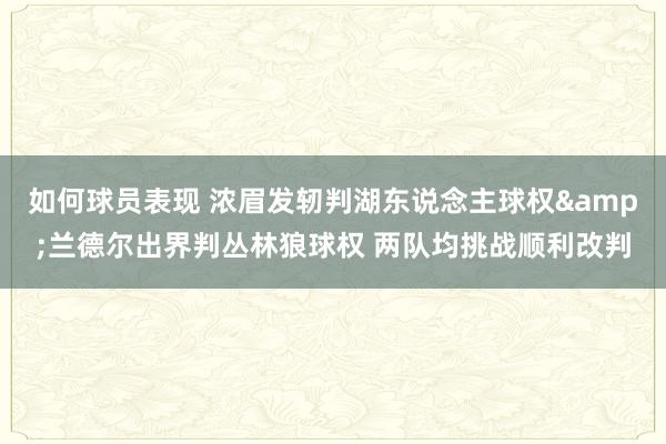 如何球员表现 浓眉发轫判湖东说念主球权&兰德尔出界判丛林狼球权 两队均挑战顺利改判