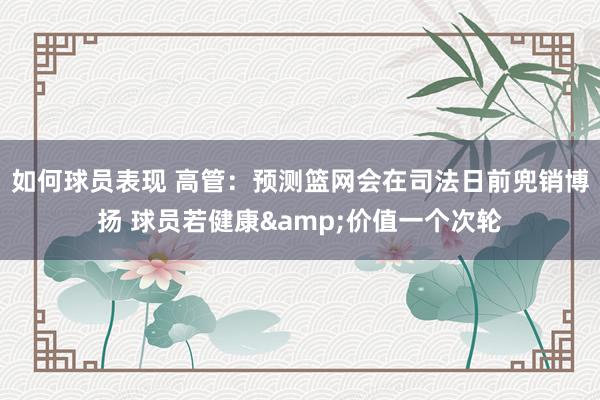 如何球员表现 高管：预测篮网会在司法日前兜销博扬 球员若健康&价值一个次轮