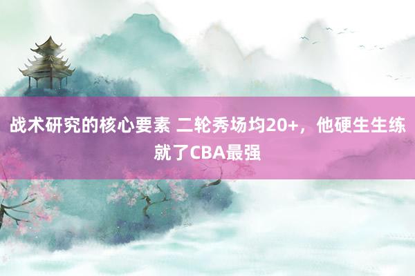 战术研究的核心要素 二轮秀场均20+，他硬生生练就了CBA最强