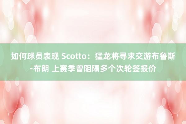 如何球员表现 Scotto：猛龙将寻求交游布鲁斯-布朗 上赛季曾阻隔多个次轮签报价