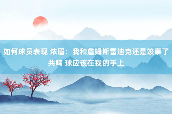 如何球员表现 浓眉：我和詹姆斯雷迪克还是竣事了共鸣 球应该在我的手上