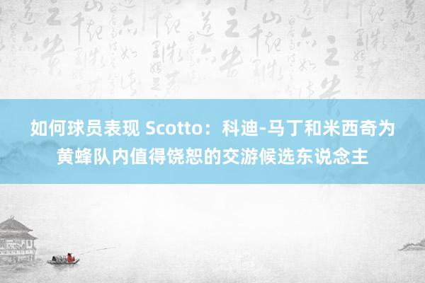 如何球员表现 Scotto：科迪-马丁和米西奇为黄蜂队内值得饶恕的交游候选东说念主