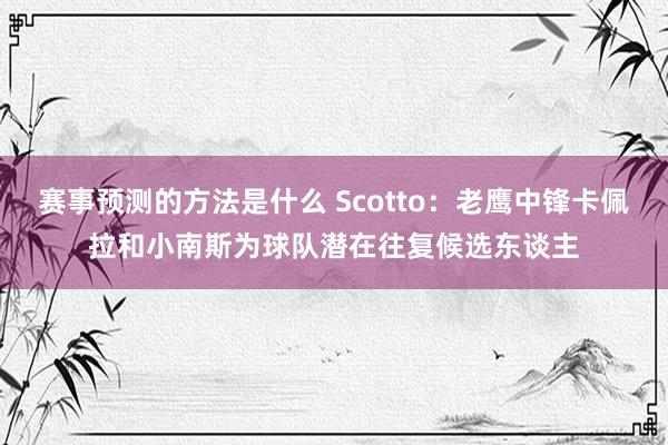 赛事预测的方法是什么 Scotto：老鹰中锋卡佩拉和小南斯为球队潜在往复候选东谈主